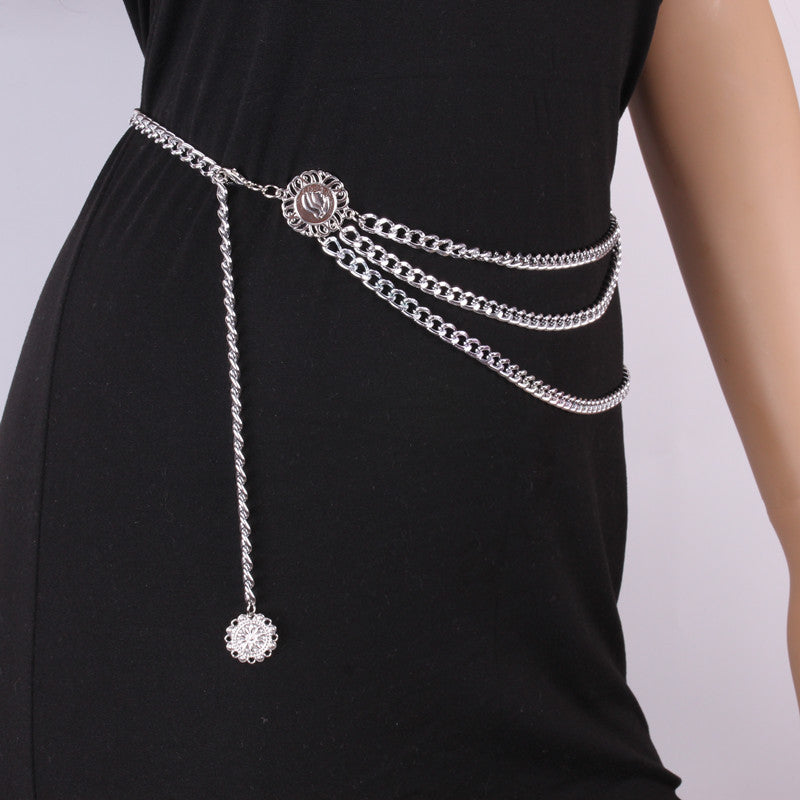 Pendant Alloy Layered Waist Chain