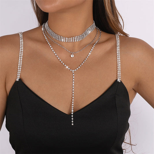Collares de moda con retazos de diamantes de imitación