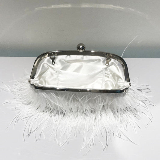 Bolsos de plumas de perlas con retazos para fiesta diarios