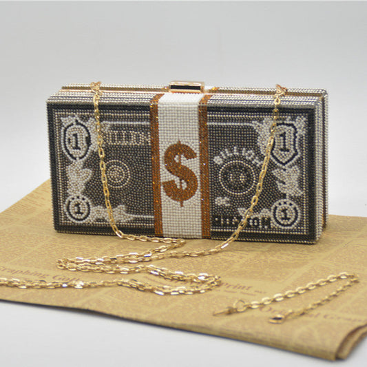 Bolsos casuales diarios con parches y cadenas de diamantes de imitación