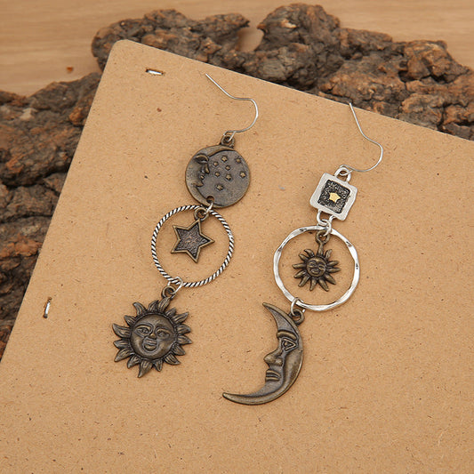 Pendientes Vintage de Sol, Luna y Estrellas