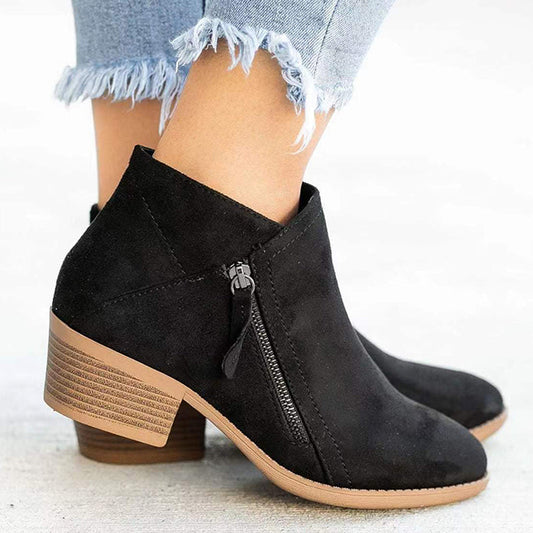 Zapatos Cómodos Puntiagudos Lisos con Retazos Casuales (Altura del Tacón 4 cm)