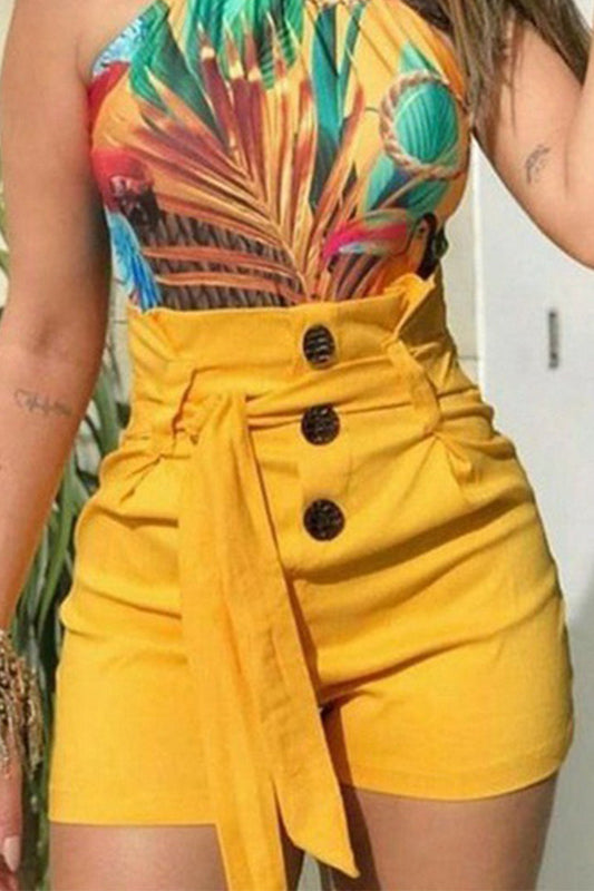 Pantalones de pernera ancha con cinturón y hebilla de color liso para calle (4 colores)