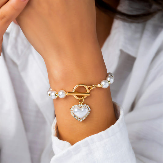 Pulseras de Perlas de Cadena con Retazos Informales