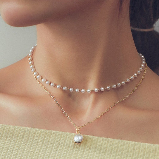 Collares casuales diarios de perlas de retales