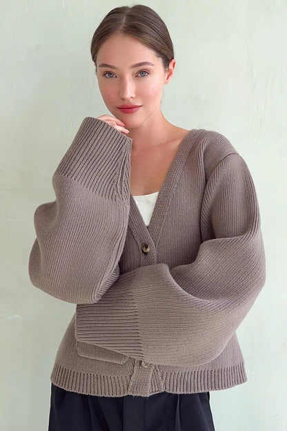 V Neck Pocket Detail Cardigan