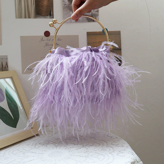 Bolsos de plumas lisos con retazos para fiesta diaria informal