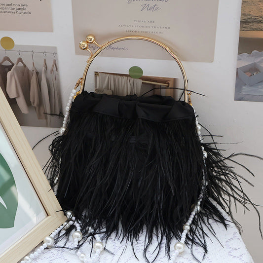 Bolsos de plumas lisos con retazos para fiesta diaria informal