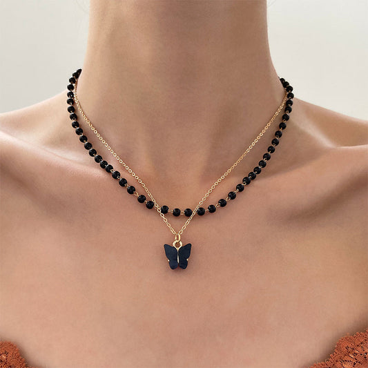 Elegantes collares de mariposa geométrica