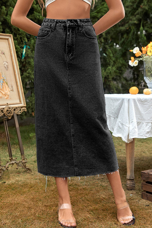 Pantalones Elegantes de Calle Lisos con Parches, de Tipo A, de Cintura Alta Regular y Color Sólido