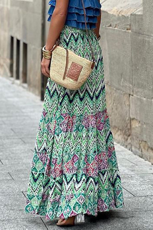 Pantalones de estampado completo, de cintura alta, holgados, con bordes deshilachados y estampado floral casual