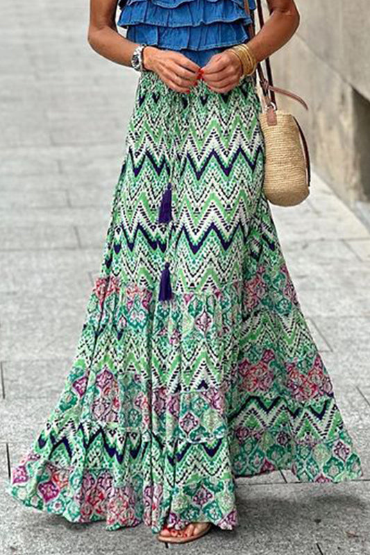 Pantalones de estampado completo, de cintura alta, holgados, con bordes deshilachados y estampado floral casual