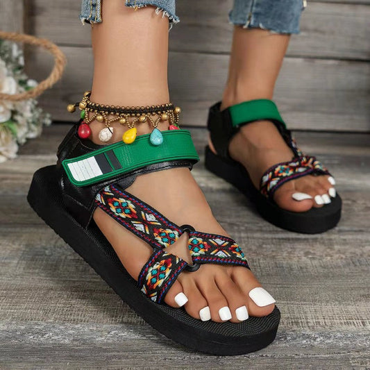 Zapatillas casuales de patchwork redondas