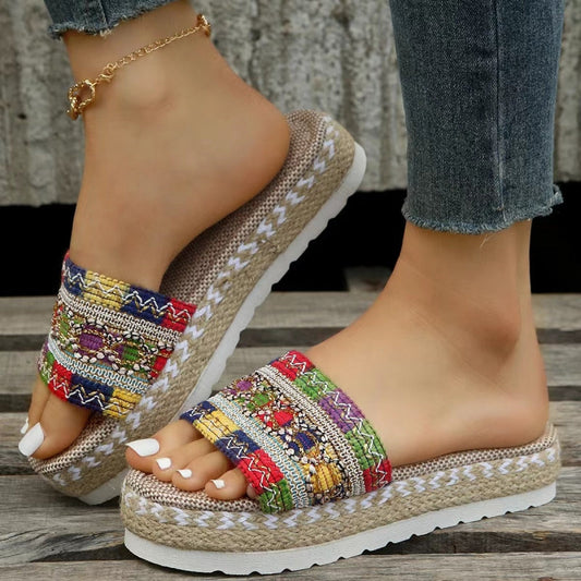 Zapatos cómodos redondos de patchwork casuales