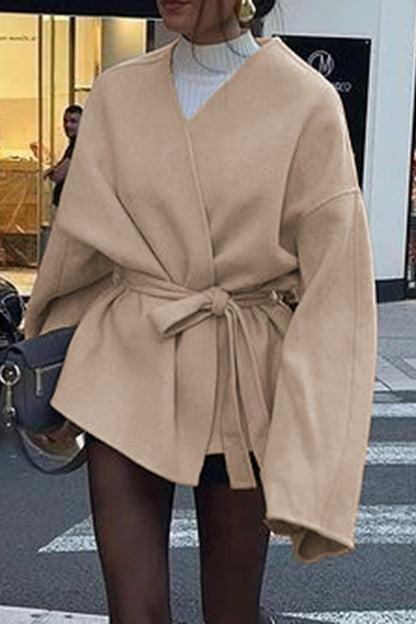 Tailored Long Sleeve Belted Trench Coat