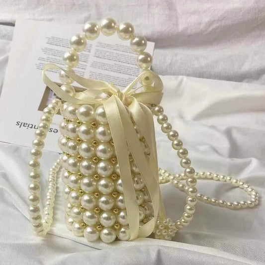 Bolsos casuales diarios de tejido de perlas con retazos