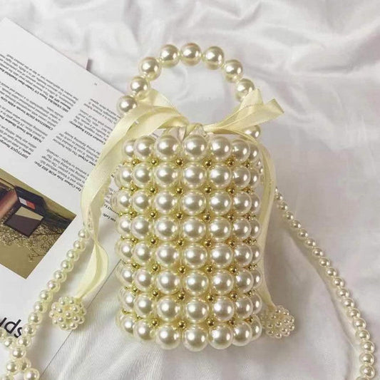 Bolsos casuales diarios de tejido de perlas con retazos