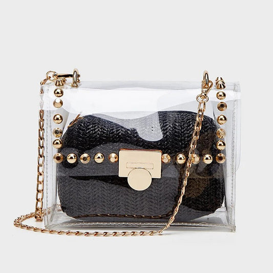 Bolsos con cadenas de patchwork informales para el día a día