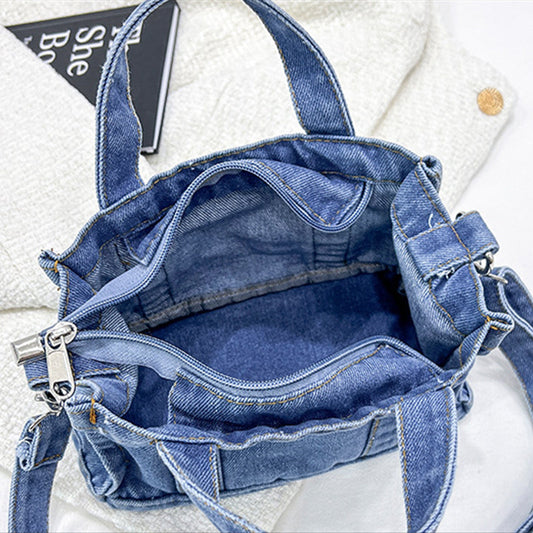 Bolsos informales lisos con cremallera y retales
