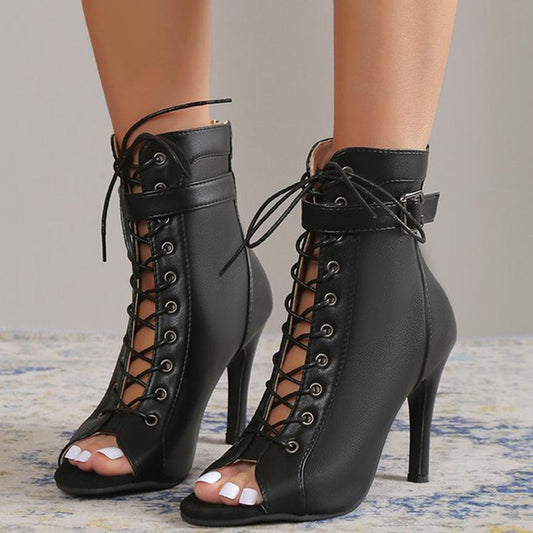Zapatos de Exterior Casuales con Parches, Freno y Boca de Pez (Altura del Tacón 9.5 cm)