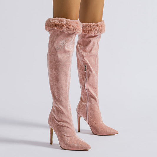 Zapatos informales de retazos de color liso con punta para salir (altura del tacón: 11 cm)