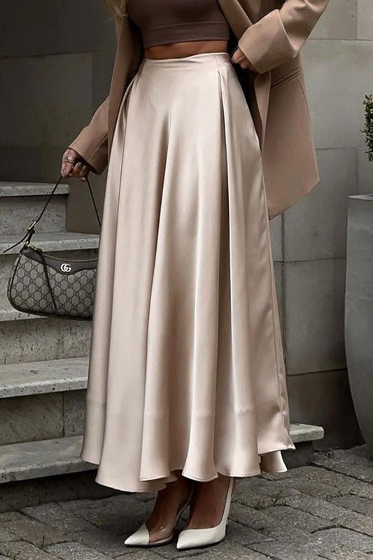 Parte de abajo elegante de color liso tipo A de talle alto