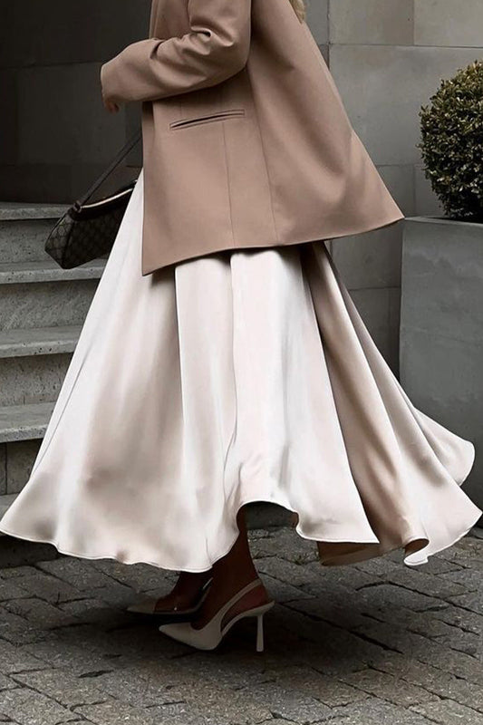 Parte de abajo elegante de color liso tipo A de talle alto