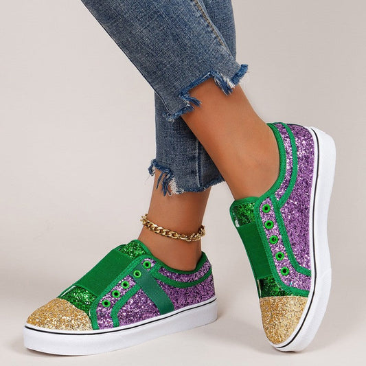 Zapatos Planos Cómodos de Exterior con Contraste de Retazos Informales