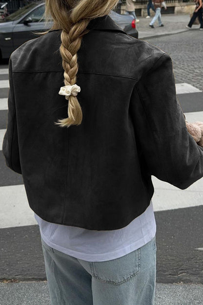 Commuter Solid Button Front Long Sleeve Coat