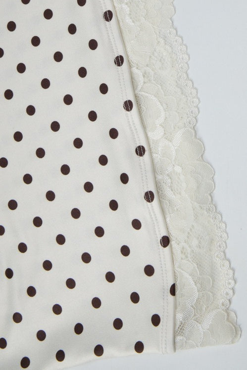 Polka Dot Lace Trim Slim Cami