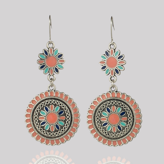 Pendientes de retazos geométricos vintage bohemios