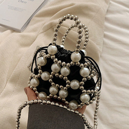 Bolsos Casuales de Retazos con Perlas (3 Colores)