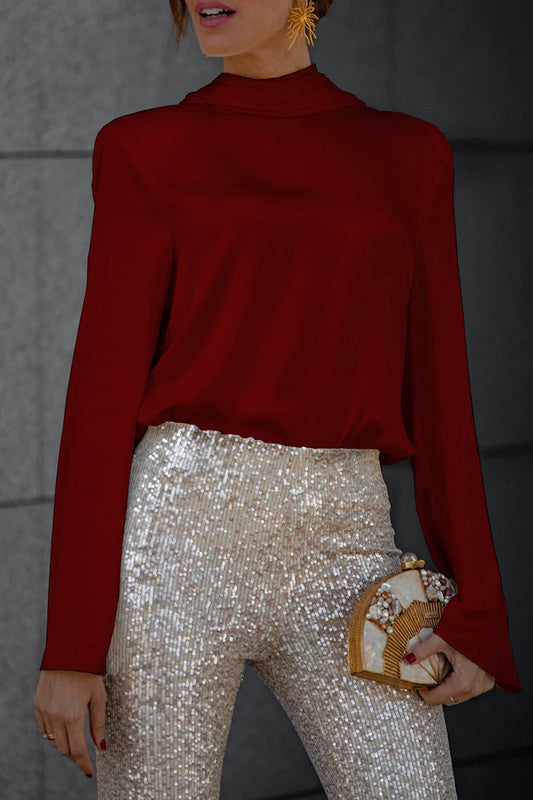 Blusas Elegantes con Cuello Pañuelo Plegable y Espalda Descubierta (3 Colores)
