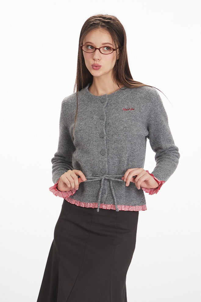 Contoured Cropped Knit Cardigan