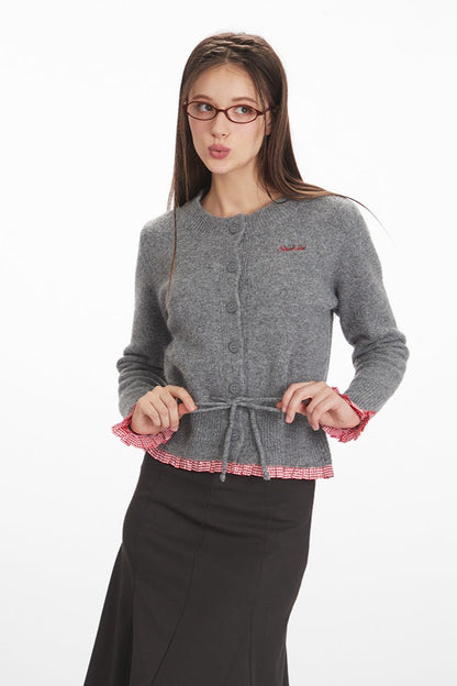 Contoured Cropped Knit Cardigan