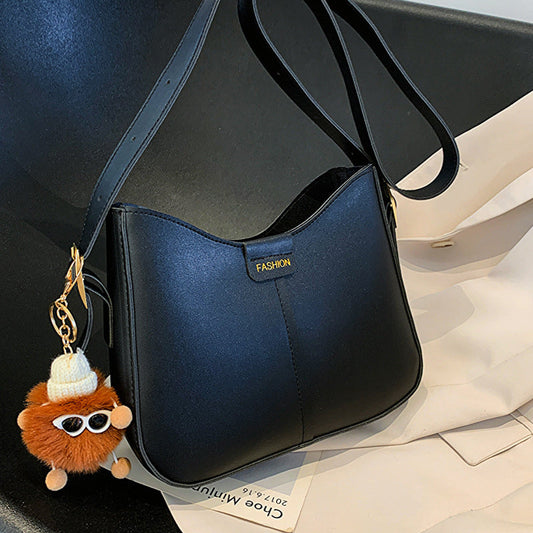Bolsos lisos informales con retales (con colgante) (4 colores)