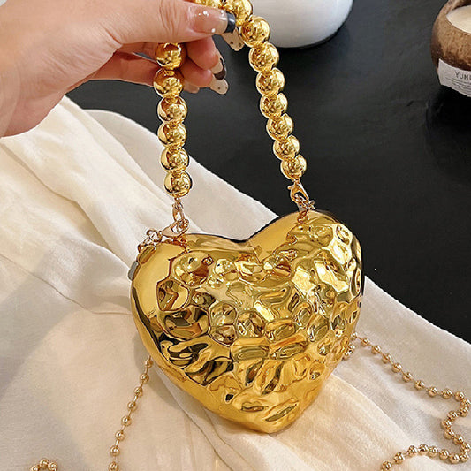 Bolsos informales sólidos con cadena en forma de corazón