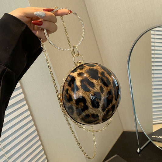 Bolsos Casuales de Leopardos con Cadenas y Parches