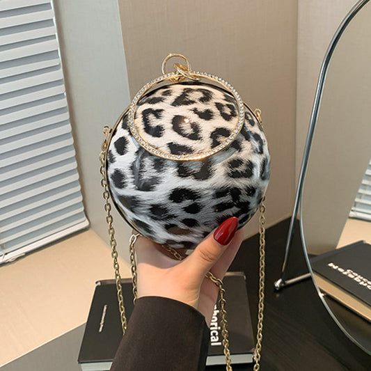 Bolsos Casuales de Leopardos con Cadenas y Parches
