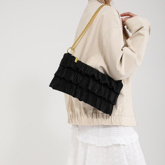 Dulces bolsos diarios plegables con cremallera y retazos sólidos