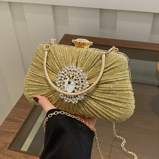 Bolsos informales de uso diario con cadenas de retales y decoración de pedrería (5 colores)