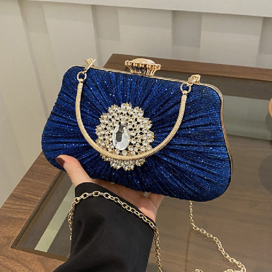 Bolsos informales de uso diario con cadenas de retales y decoración de pedrería (5 colores)