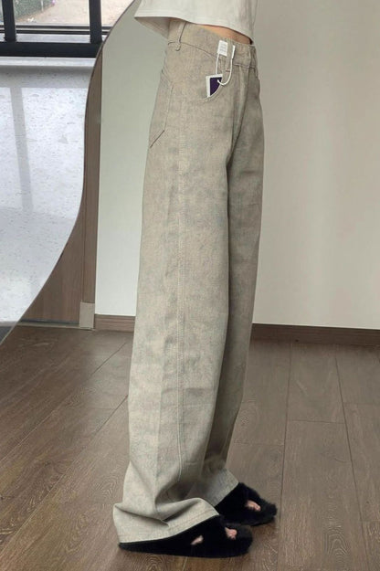 Tie Dye High Waist Relaxed Slim Straight Pants