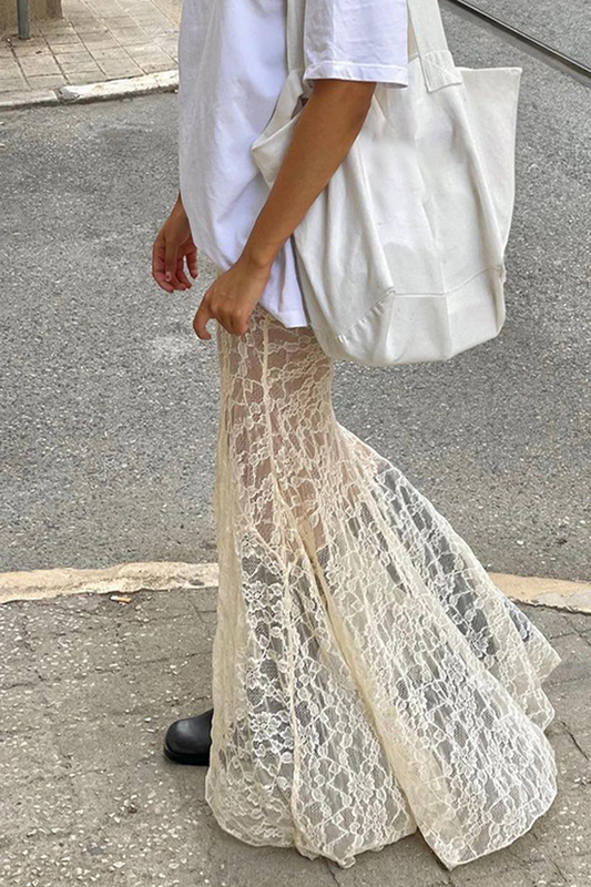 Parte de abajo de encaje sexy de corte de sirena de tiro alto (dos piezas desmontables)