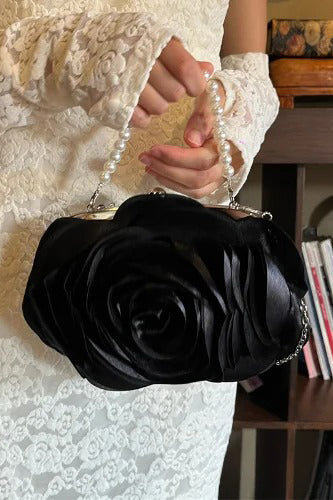 Bolsos Diarios Sólidos con Perlas Decorativas en Forma de Flor (3 Colores)