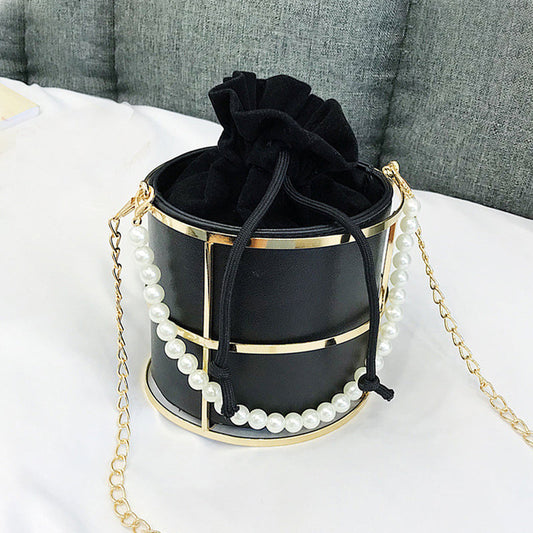 Bolsos de fiesta diarios casuales con retazos y cadenas de perlas (4 colores)
