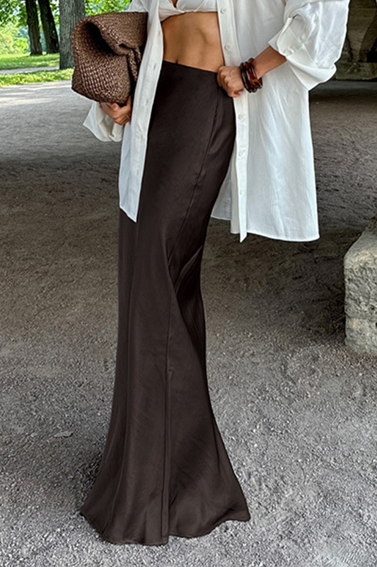 Parte inferior elegante con cremallera de talle alto regular