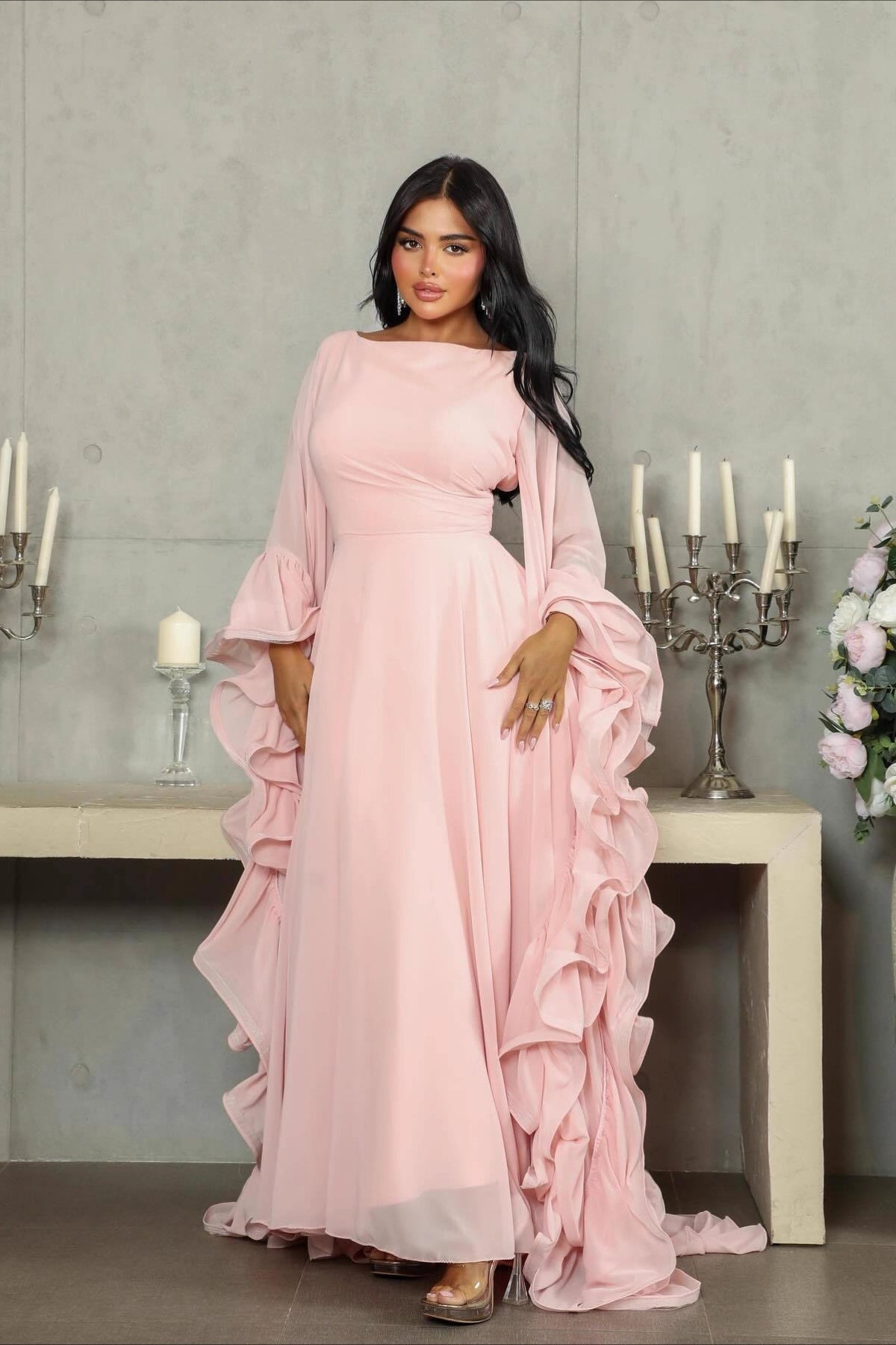 Off Shoulder Chiffon Gown Prom Dress