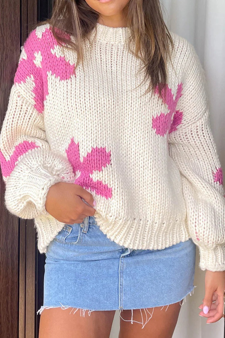 Pullover Floral Detail Sweater
