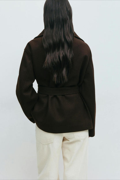 Structured Double Faced Wool Midi Coat